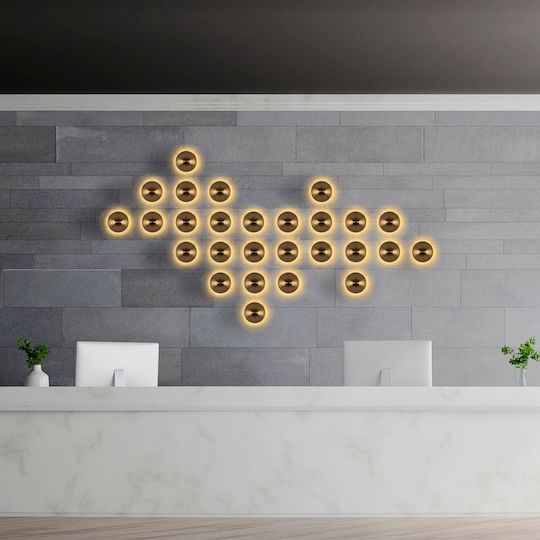 Opviq Wall Lamp with G9 Lamp Bulb Base Gold 20x16cm