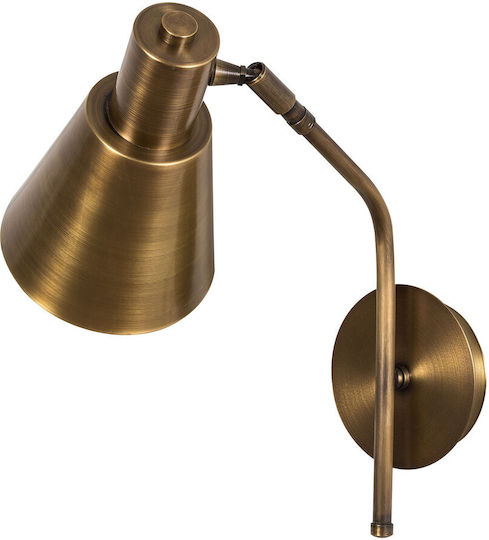 Opviq Sivani Wandleuchte mit Lampenbirnensockel E27 Gold 14cm