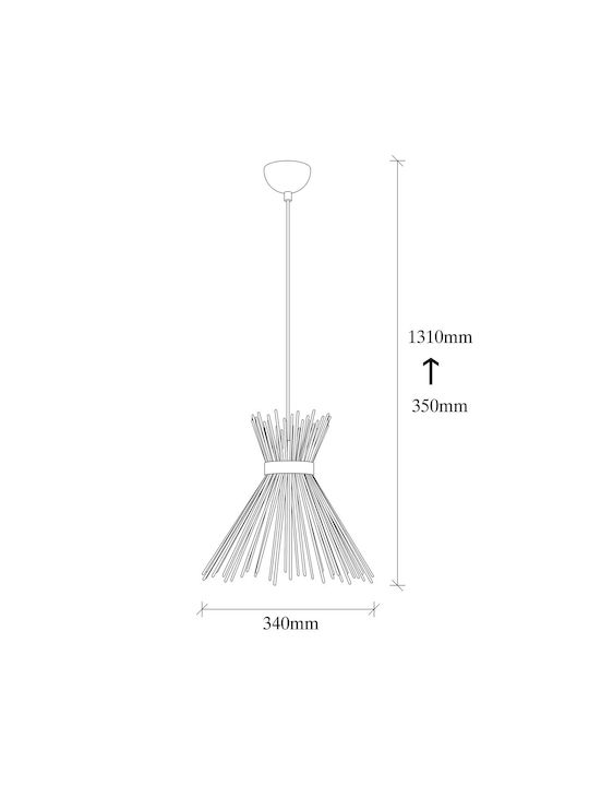 Opviq Kirpi Pendant Light Black with Socket E27 34x131cm