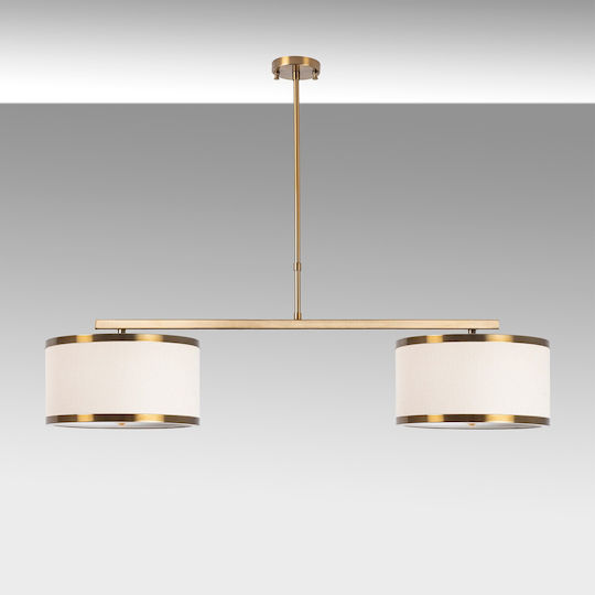 Opviq Beige Κρεμαστό Φωτιστικό Μπεζ Ράγα με Ντουί E27 100x30x37εκ.