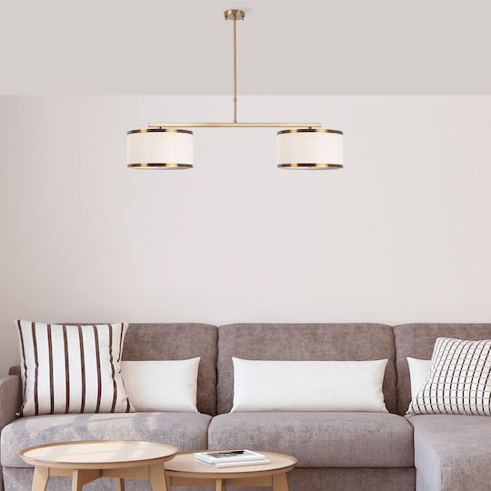 Opviq Beige Κρεμαστό Φωτιστικό Μπεζ Ράγα με Ντουί E27 100x30x37εκ.