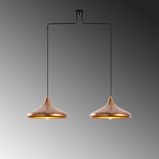 Opviq Barek Gold Pendant Ceiling Light with E27 Socket 100x35cm