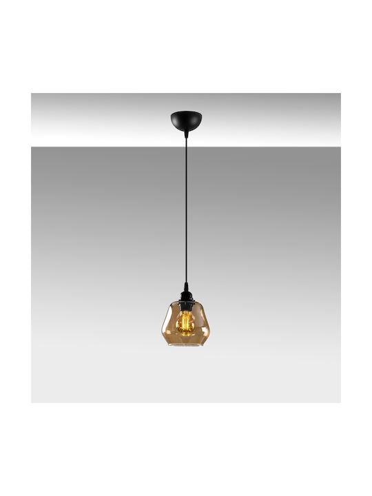 Opviq Gold Κρεμαστό Φωτιστικό Μαύρο με Ντουί E27 15x15x110εκ.