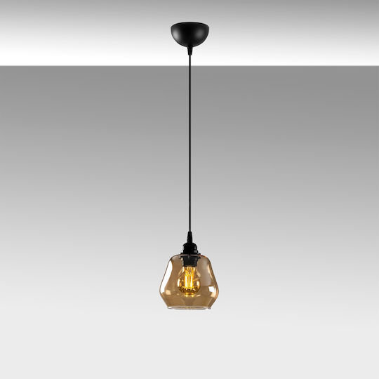Opviq Gold Hängelampe Schwarz mit Fassung E27 15x15x110cm.
