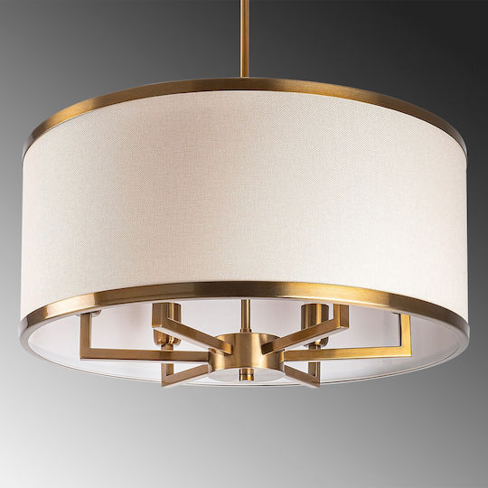 Opviq Cream Κρεμαστό Φωτιστικό Λευκό με Ντουί E27 60x60x83εκ.