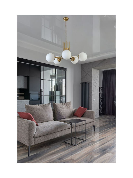 Opviq Nevada Pendant Light Yellow for 5 Bulbs E27 65x65x70cm