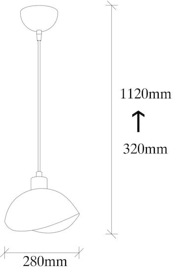 Opviq Sivani Pendant Light Black with Socket E27 28x15x112cm