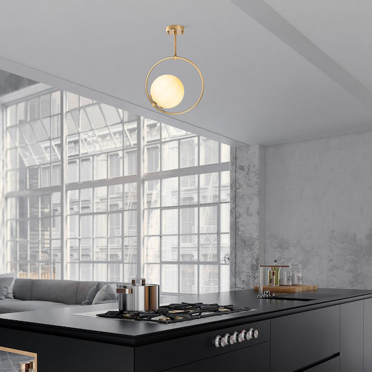 Opviq Dolunay Pendant Light Yellow with Socket E27 26x15x39cm