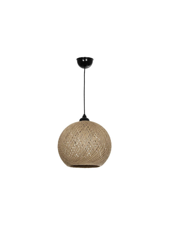 GloboStar Solei Pendant Light Beige Boho with Rope for Socket E27 30x30x35cm