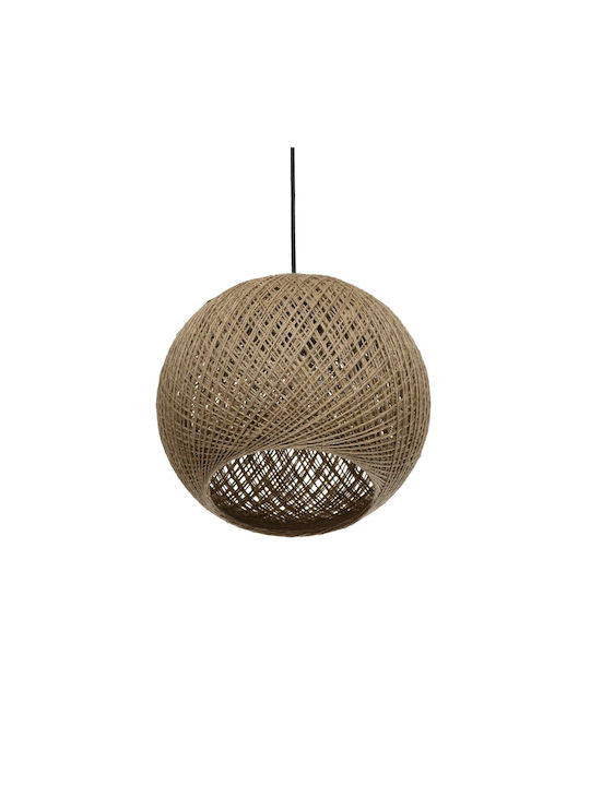 GloboStar Solei Pendant Light Beige Boho with Rope for Socket E27 30x30x35cm