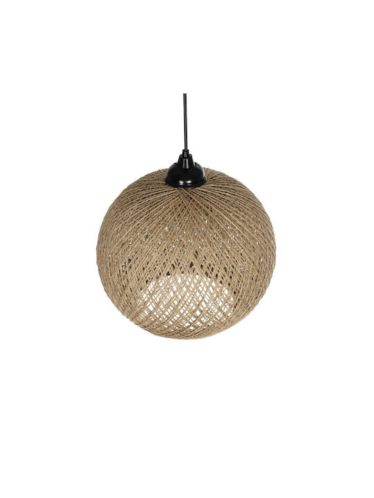 GloboStar Solei Pendant Light Beige Boho with Rope for Socket E27 30x30x35cm