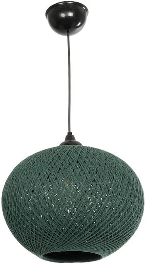 GloboStar Solei Pendant Light Green Boho with Rope for Socket E27 30x30x35cm