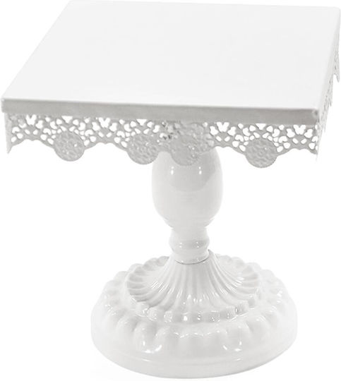 Bakaji Metal Dessert Stand 16cm Square Cake Muffin Cupcake Tray 02012848