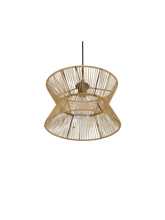 GloboStar Upcone Beige Boho Ceiling Light with Rope for E27 Socket 30x30x21cm