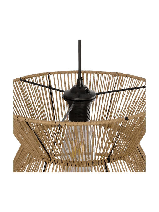 GloboStar Upcone Beige Boho Ceiling Light with Rope for E27 Socket 30x30x21cm