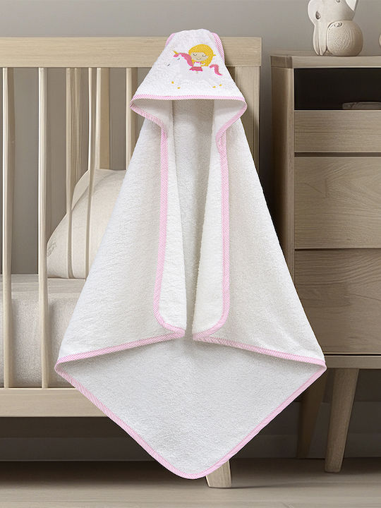 Lino Home Βρεφική Κάπα-Μπουρνούζι με Κουκούλα 75x75εκ.