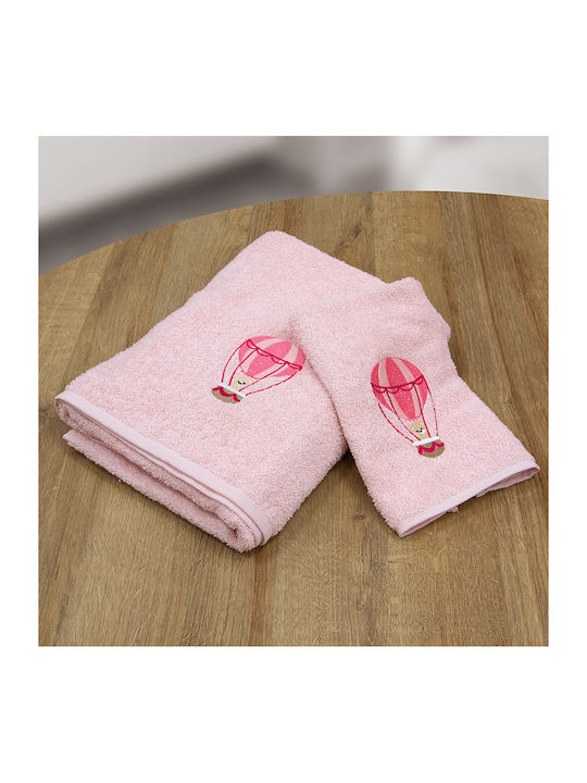 Lino Home Σετ Βρεφικές Πετσέτες 2τμχ Pink Βάρους 450gr/m²