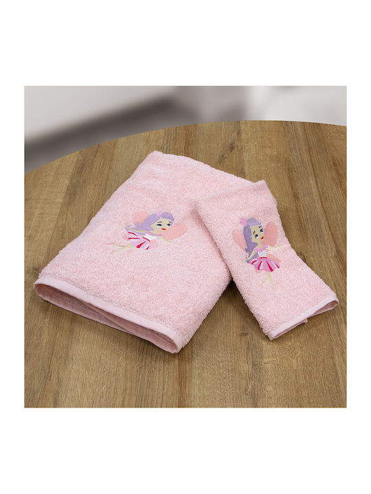 Lino Home Σετ Βρεφικές Πετσέτες 2τμχ Pink Βάρους 450gr/m²