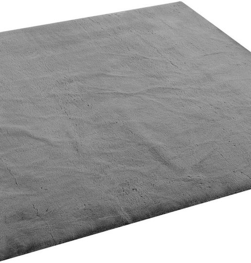 Madi Bound Anti-slip Rug Rectangular Furry Grey