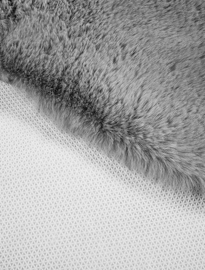 Madi Bound Anti-slip Rug Rectangular Furry Grey