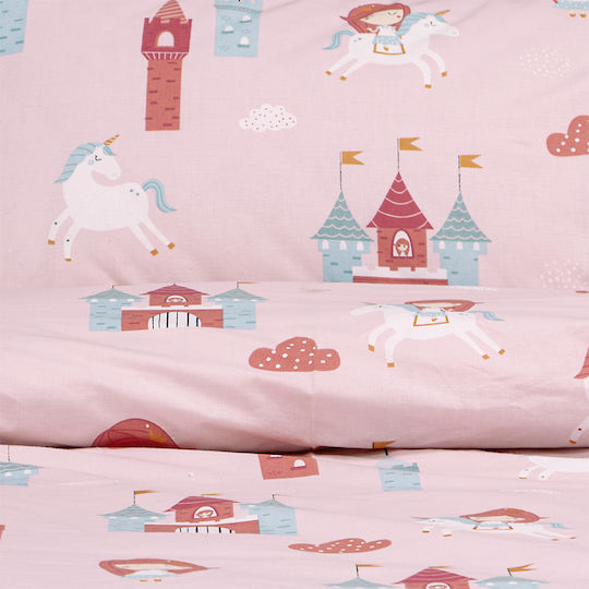 Lino Home Подредба Детско покривало Единично с калъфка за възглавница Pink 160x240cm