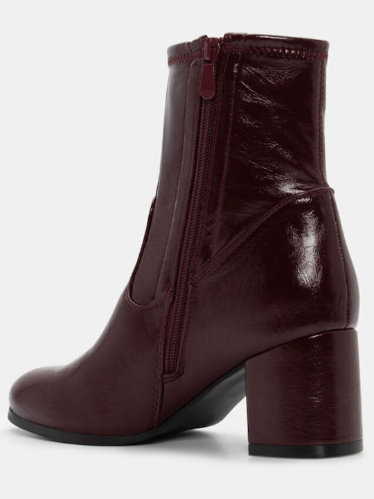 Wildleder Stiefeletten Damen Burgundisch