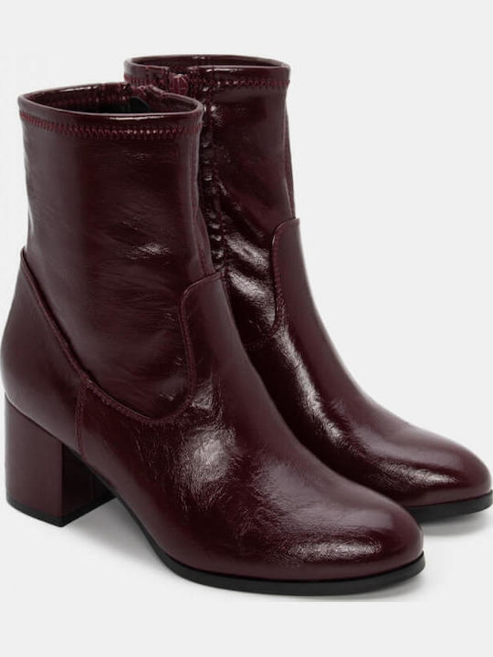Wildleder Stiefeletten Damen Burgundisch