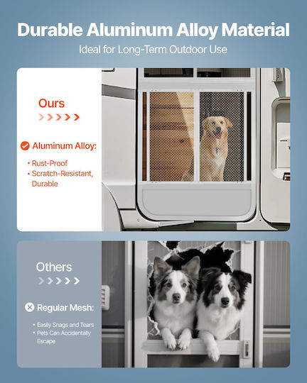 Vevor Protective Screen Door RV Aluminum Mesh Dimensions 800x723.9 Mm White