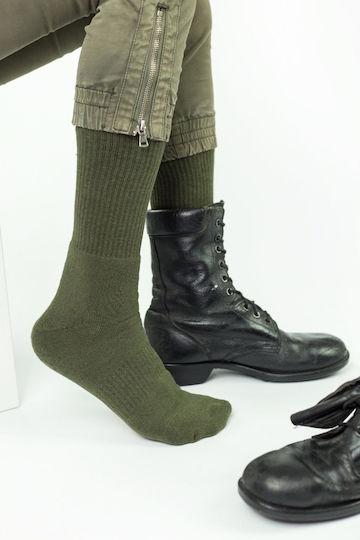 Șosete De Vânătoare Bărbați Din Prosop Armata Trendy Greek Military 3 Perechi Bumbac Kaki