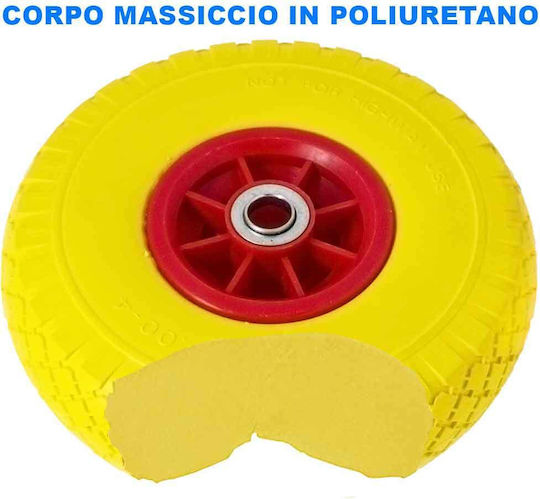 Bakaji Wheel Complete Stroller Puncture Proof Pu Yellow Color Stroller 25 cm Abs Rim 02839105