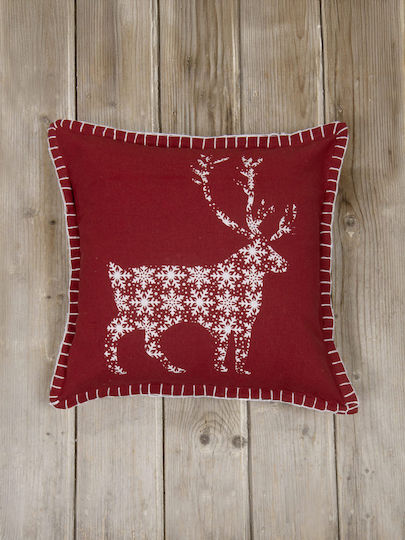 Nima Weihnachtsdekorativer Kissenbezug Quadratisch Glory Burgundisch 45x45cm