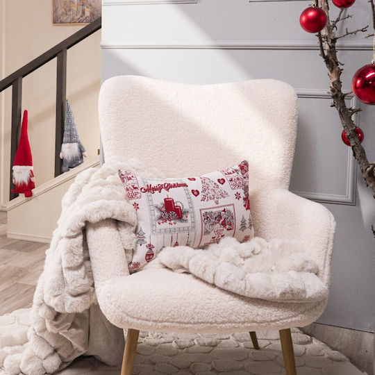 Teoran Christmas Decorative Square Pillowcase White 65x65cm