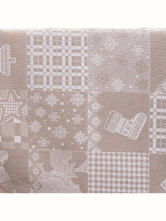 Teoran Husă Decorativă de Crăciun pentru Pernă Pătrată Bej 65x65buc