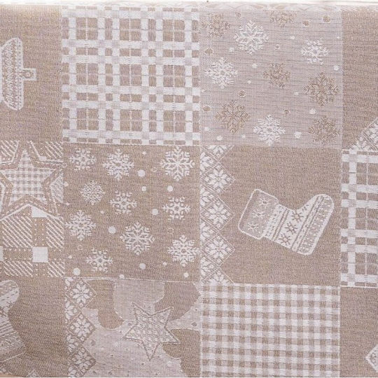 Teoran Christmas Decorative Square Pillowcase Beige 65x65cm