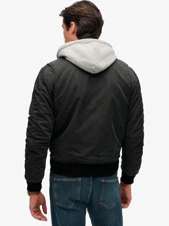 Jacket Bomber Washed Black