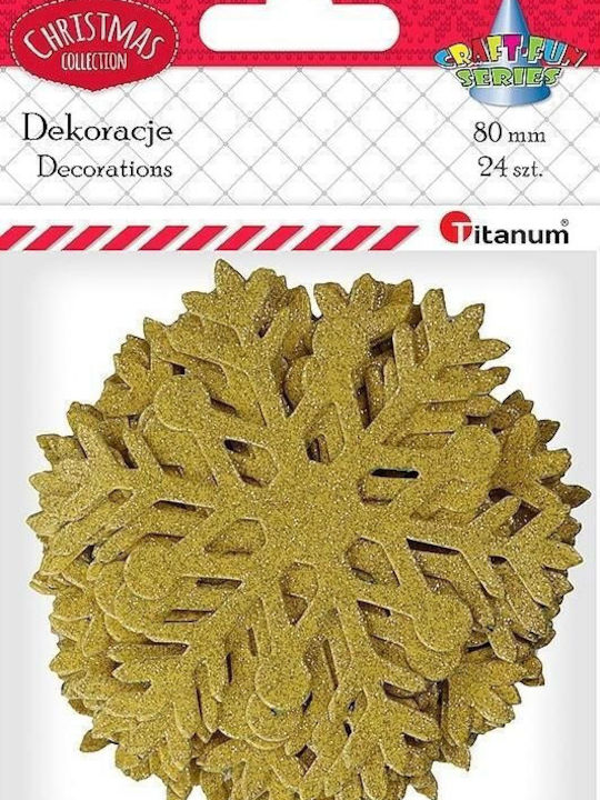 Titanum Crăciun Autocolante cu Design Νιφάδων 8x8cm. 24buc