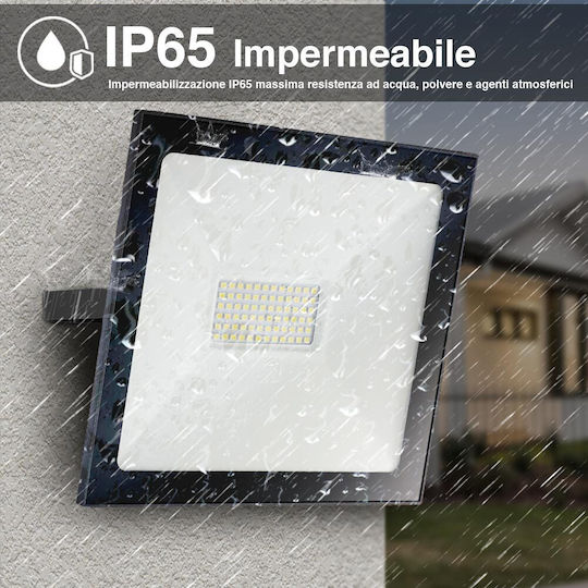 Bakaji Waterproof LED Floodlight 50W Cold White 6500K IP65