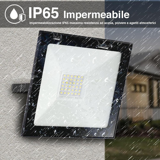 Bakaji Waterproof LED Floodlight 30W Cold White 6500K IP65