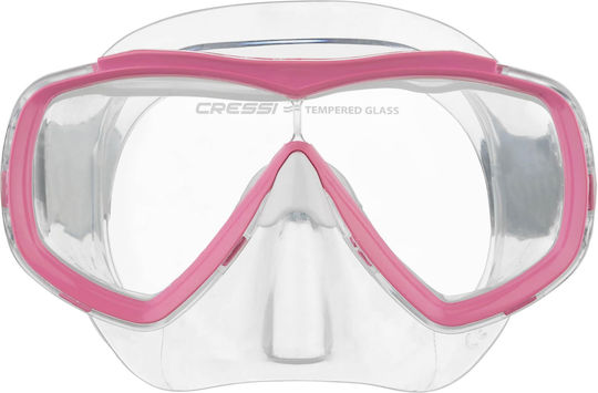 CressiSub Sea Mask Silicone Children's Estrella Junior Txle Strap Clear/Pink DN351040