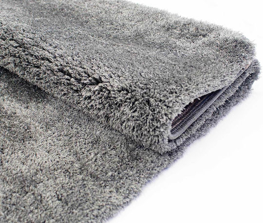 Balsan Veloute Cozy 1820 Shaggy Microfiber Bedroom Rugs Set Dark Grey P620636 3pcs