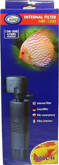 Aqua Nova Interior Filtru pentru Acvarii cu Capacitate până la 150lt, cu Volum 1200lt/h și Putere 25W