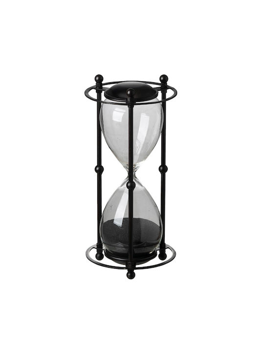 Artekko Dekorative Bürosanduhr aus Glas 15.8x15.8x33cm in Schwarz Farbe