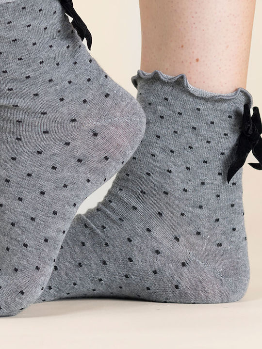 Noidinotte Damen Gemusterte Socken Grey Melange 1Pack Noidinotte Damen Gemusterte Socken Grey Melange 1Pack