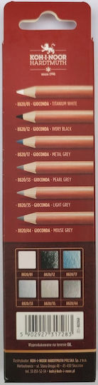 Gioconda Set Dry Pastels In Wood 8820 Grey 6 Pieces 8820gr Koh-i-noor