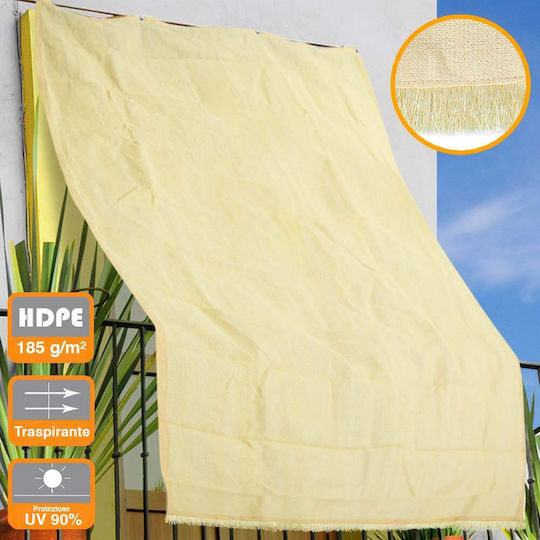 Bakaji Shade Sail 280x295 HDPE Hoops Balcony Veranda Beige 02832421