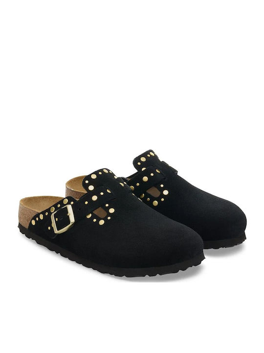 Boston Anatomical Leather Women's Slippers Black