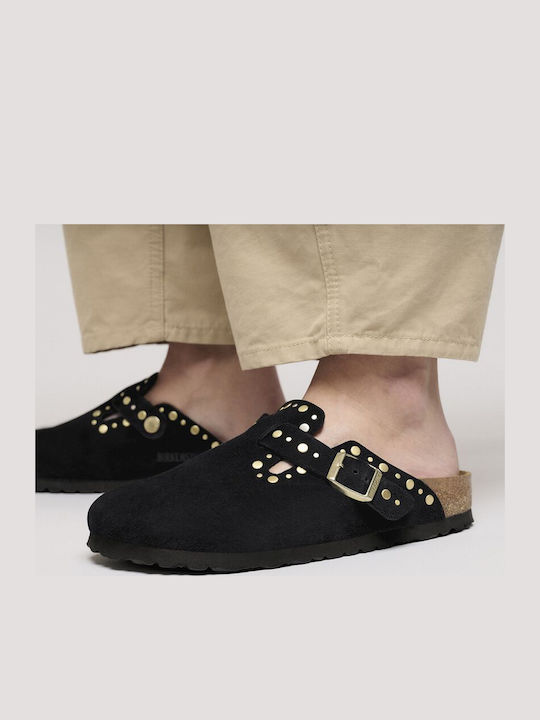Boston Anatomical Leather Women's Slippers Black