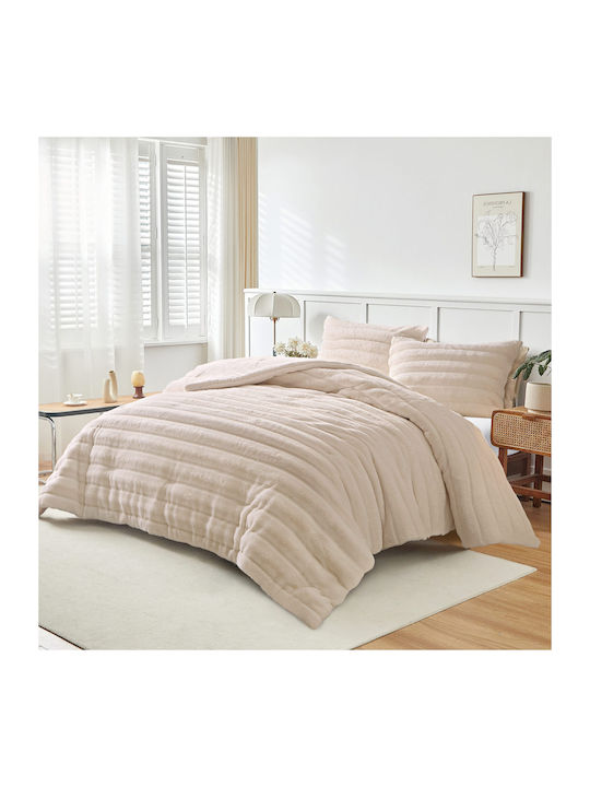 Liolios Home Κουβερτοπάπλωμα Ημίδιπλο 180x240εκ. Volcano Taupe