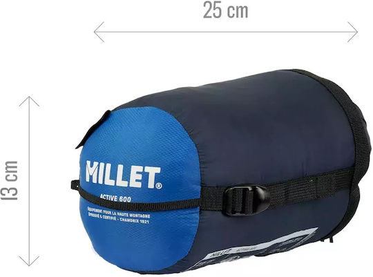 Millet Active 600d Sleeping Bag Καλοκαιρινός Υπνόσακος Φερμουάρ Δεξιά D Mic1168-n8599d Azur Blue
