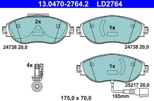 Brake Pads Audi A3 8v1 Ate 13047027642